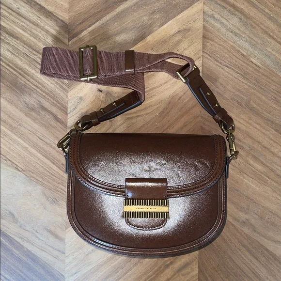 Charles & Keith Brown Crossbody Bag - Picture 2 of 11
